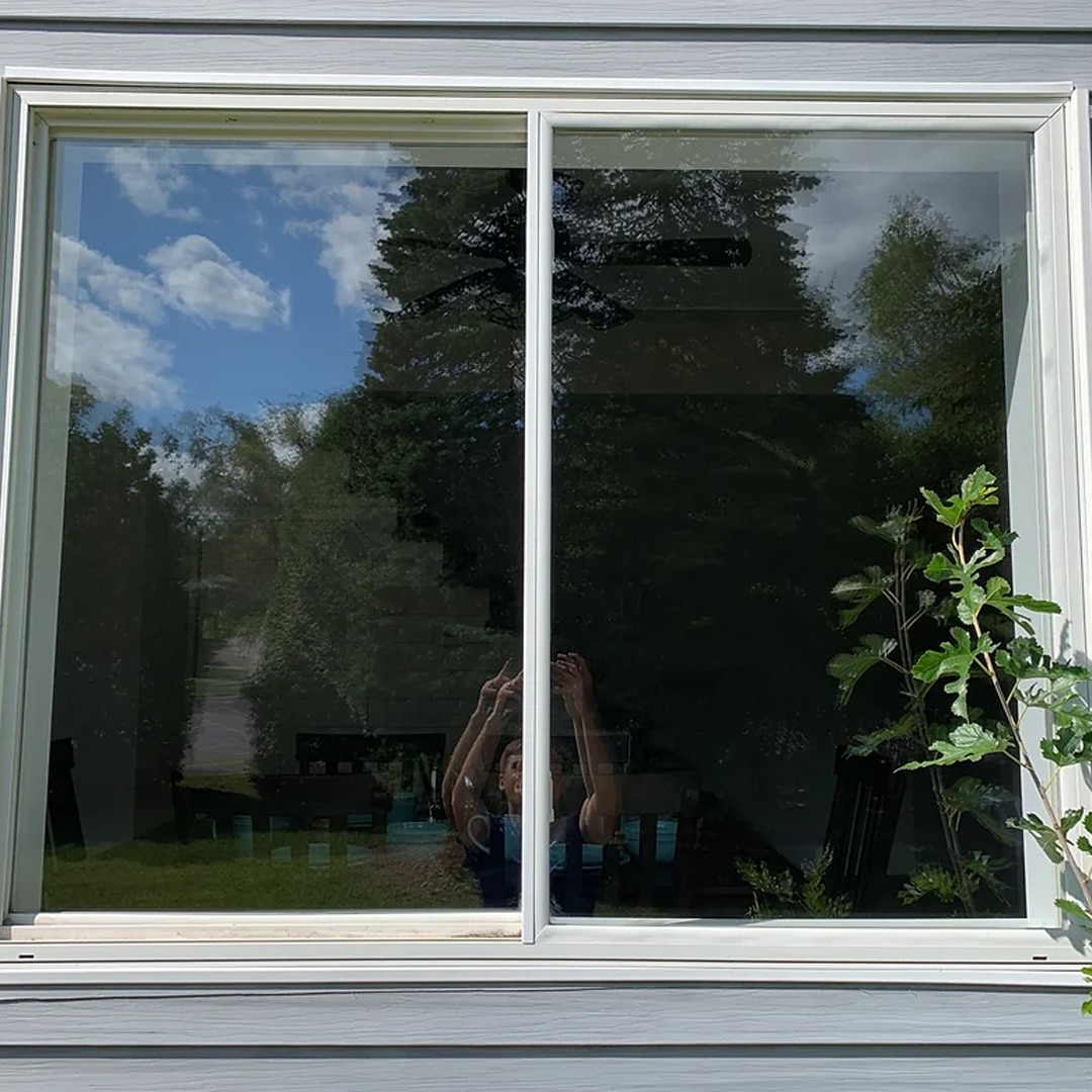 After: residential window cleaning before and after Hudsonville MI sliding window
